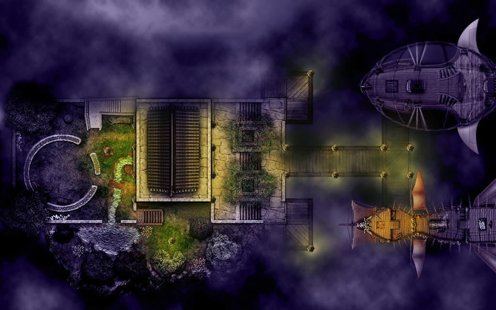 Flying temple night - RPG map by tomasreichmann on DeviantArt