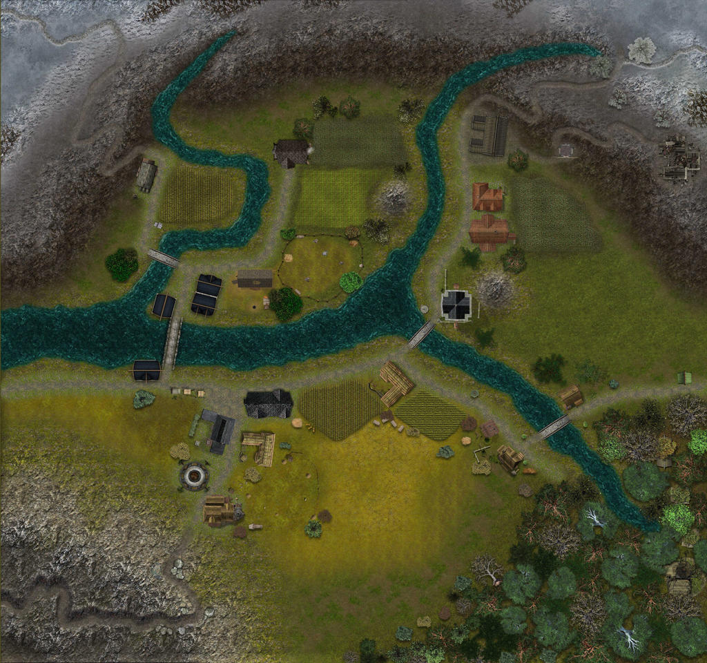 Village by a river RPG map by tomasreichmann on DeviantArt