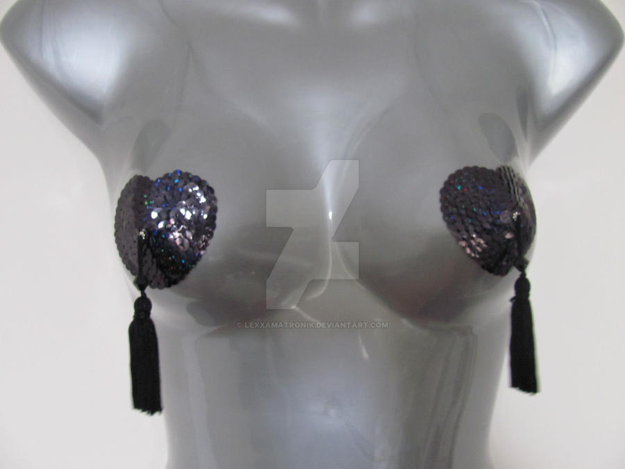 Black Heart Nipple tassels by lexxamatronik on DeviantArt