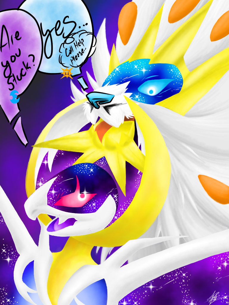 Pokemon-Fusion] Solgaleo + Lunala by LittleMissLynx on DeviantArt