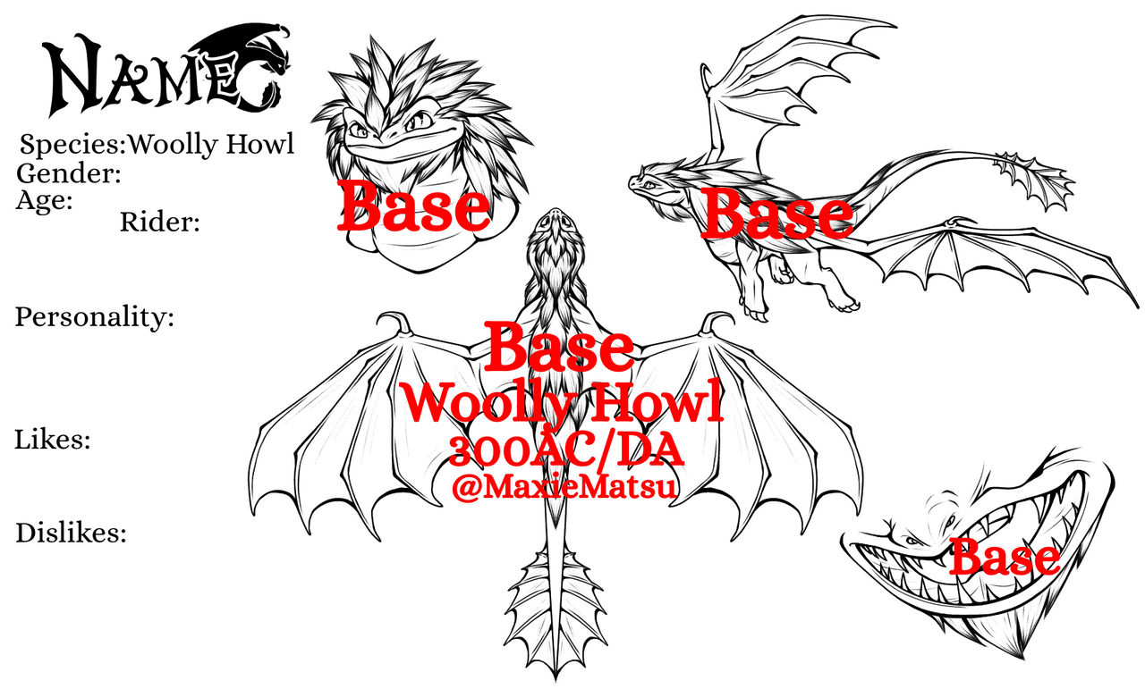 Woolly Howl Reference Sheet Base by MaxieMatsu on DeviantArt
