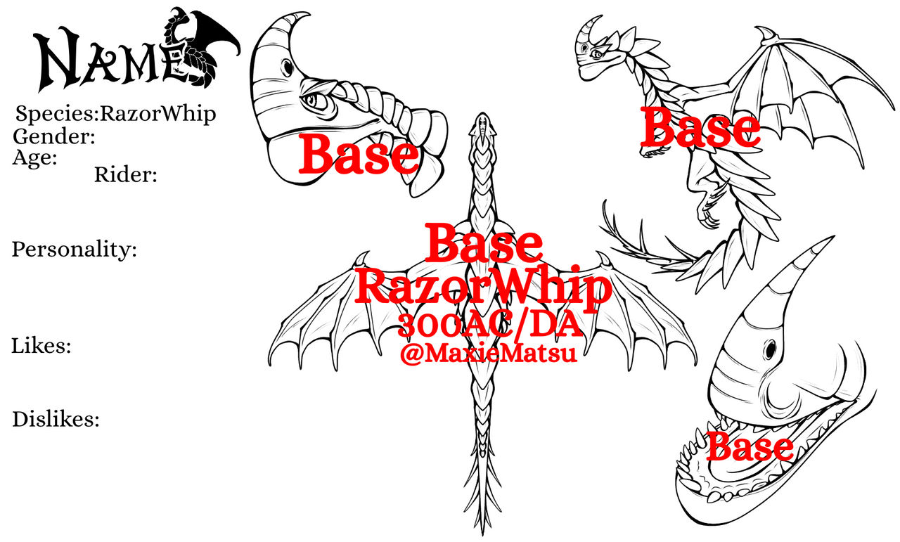 RazorWhip Reference Sheet Base by MaxieMatsu on DeviantArt