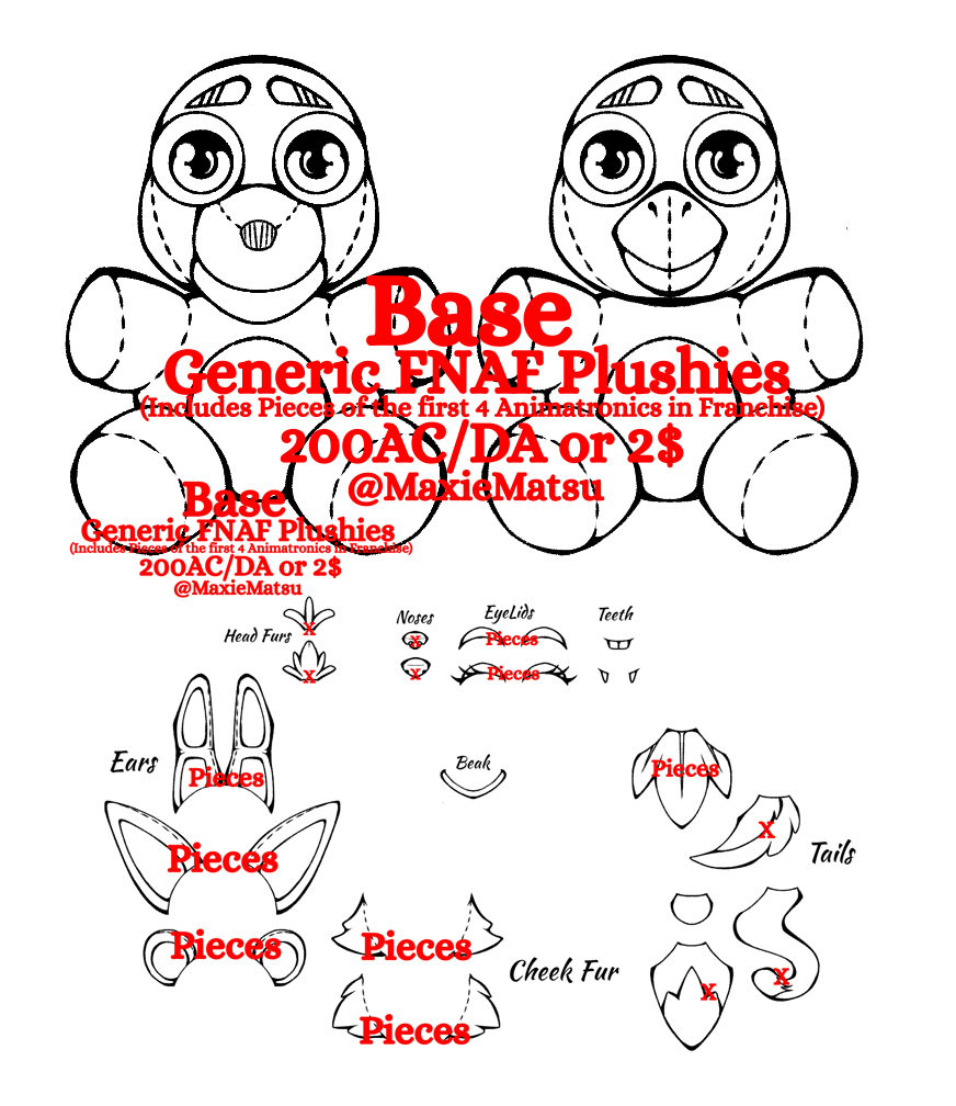 Fnaf Plushie Base by MaxieMatsu on DeviantArt