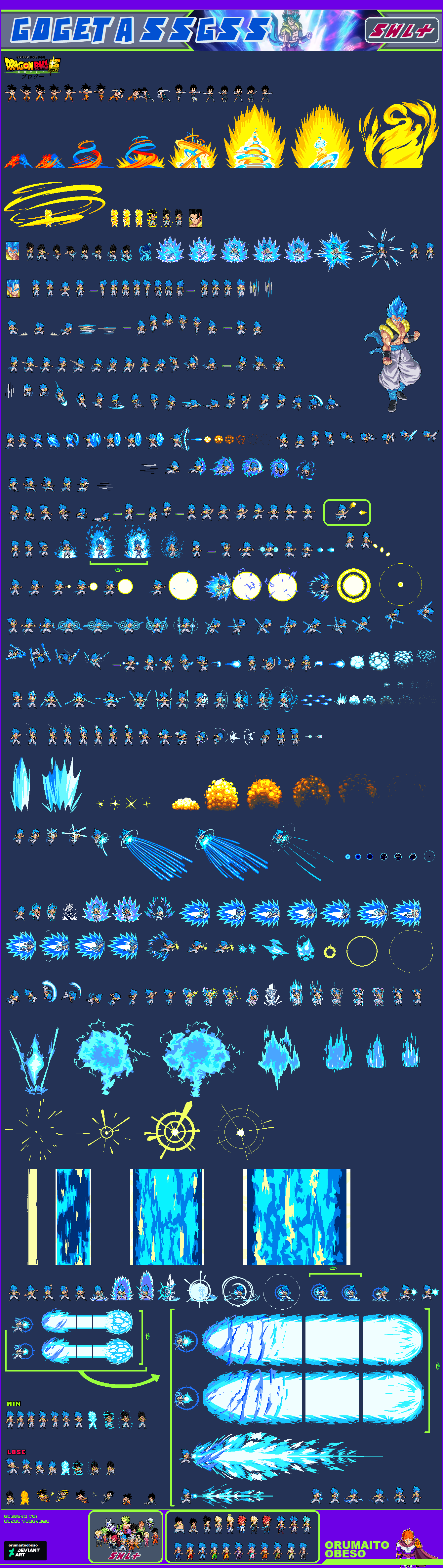 Gogeta ssj blue SWL-PLUS, Sprite sheet by orumaitoobeso on DeviantArt