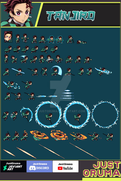 Swl Animation Tanjiro Sheet1 by JustOruma on DeviantArt