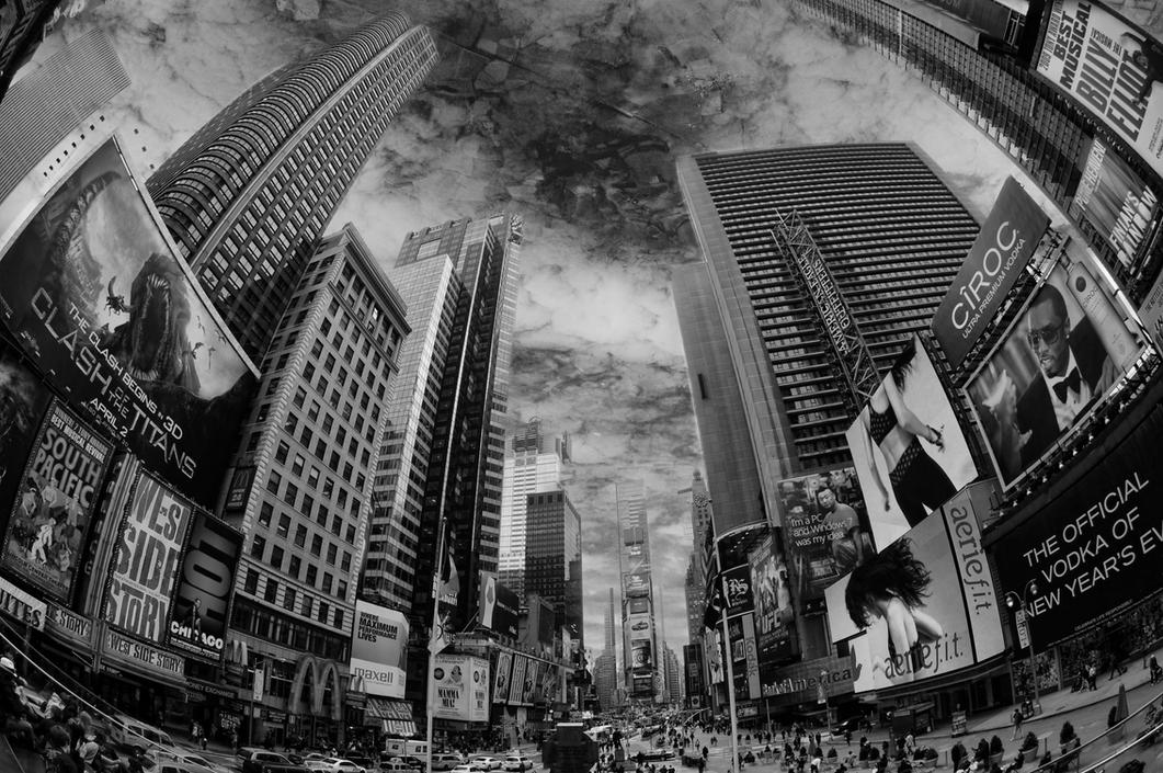 Times Square black n white