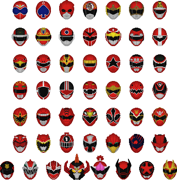 Super Sentai Red Helmets by Taiko554 on DeviantArt