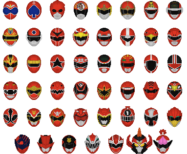 Super Sentai Red Helmets by Taiko554 on DeviantArt