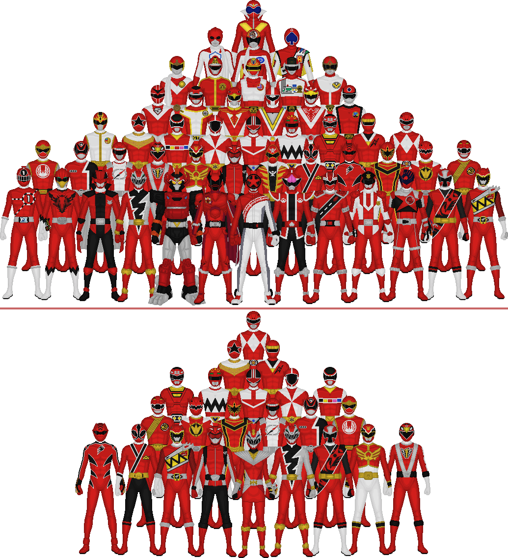 All Super Sentai and Power Rangers Reds by Taiko554 on DeviantArt