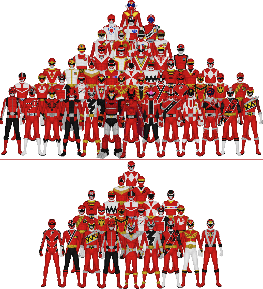 Sentai Rangers Deviantart All Super Sentai and Power Rangers Reds by Taiko554 on DeviantArt