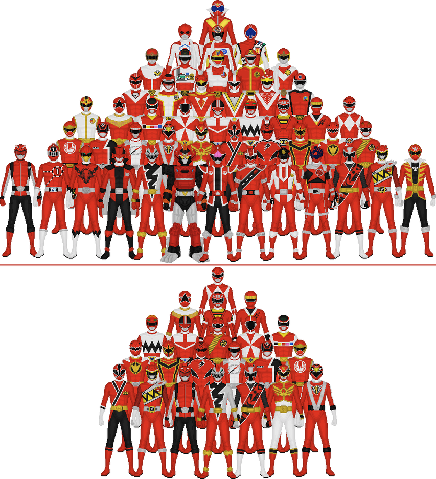 All Super Sentai and Power Rangers Reds by Taiko554 on DeviantArt