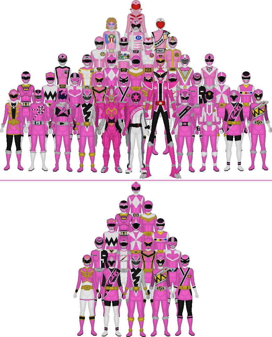 All Super Sentai and Power Rangers Pinks by Taiko554 on DeviantArt