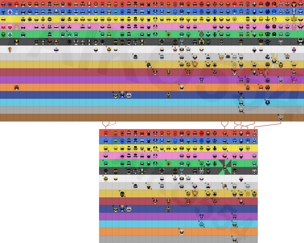 Super Sentai + Power Rangers Color Infographic by Taiko554 on DeviantArt