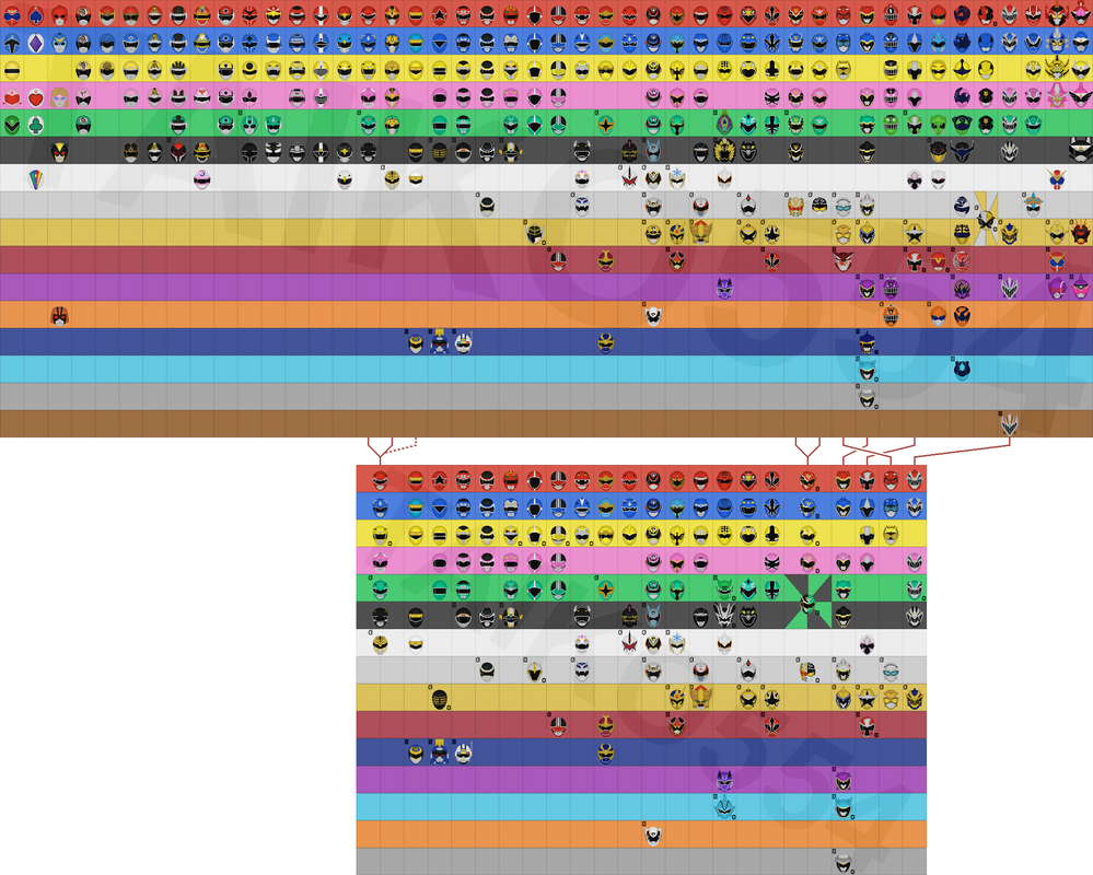 Super Sentai + Power Rangers Color Infographic by Taiko554 on DeviantArt