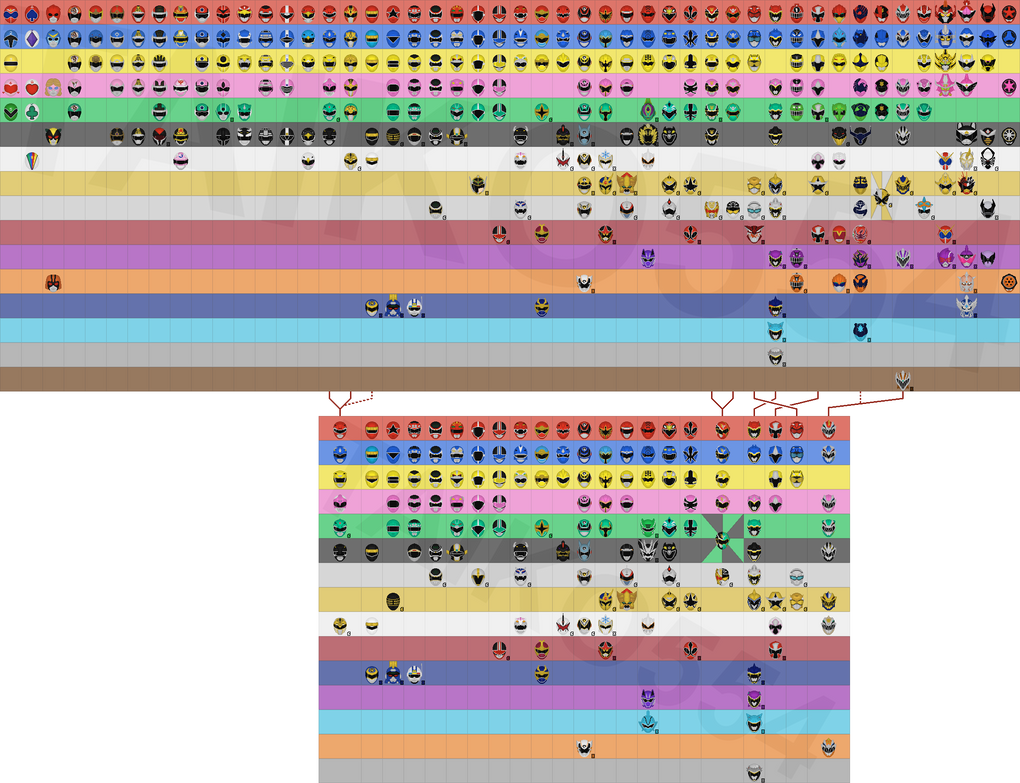 Super Sentai + Power Rangers Color Infographic by Taiko554 on DeviantArt