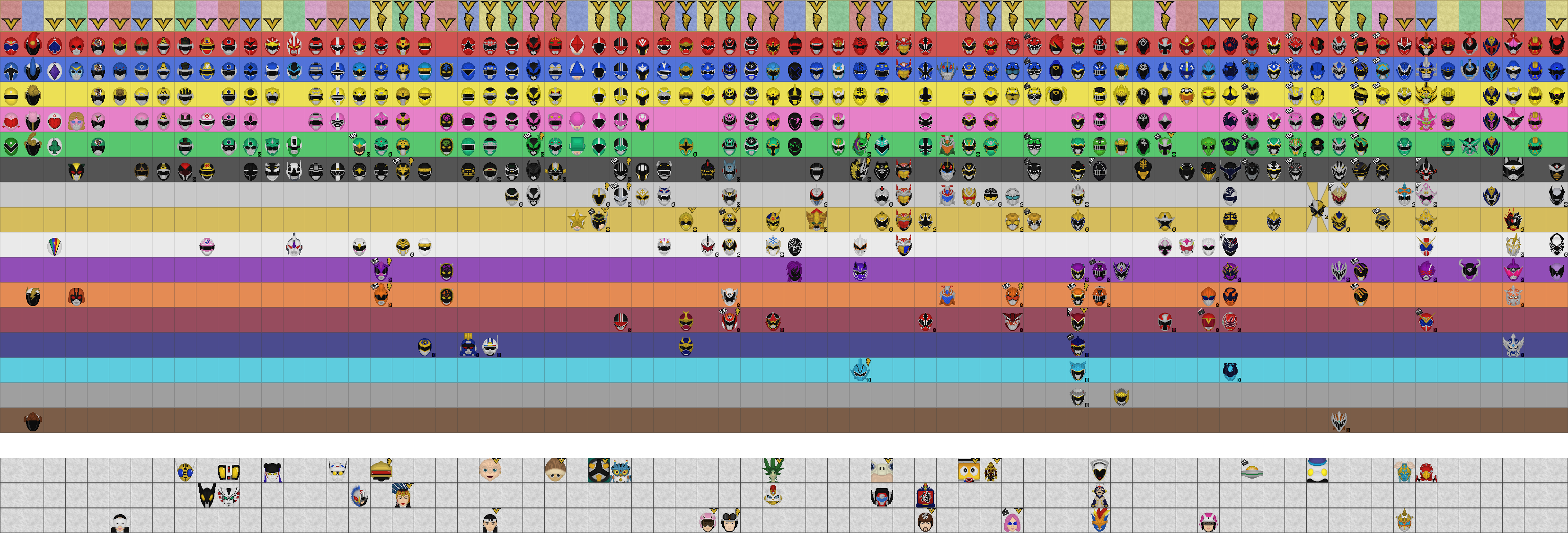 Gigantic All 'Sentai/Ranger'+ Color Infographic by Taiko554 on DeviantArt
