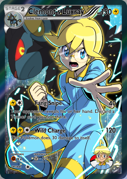 Clemont S Luxray Custom Pokemon Card By Kryptixdesigns On Deviantart