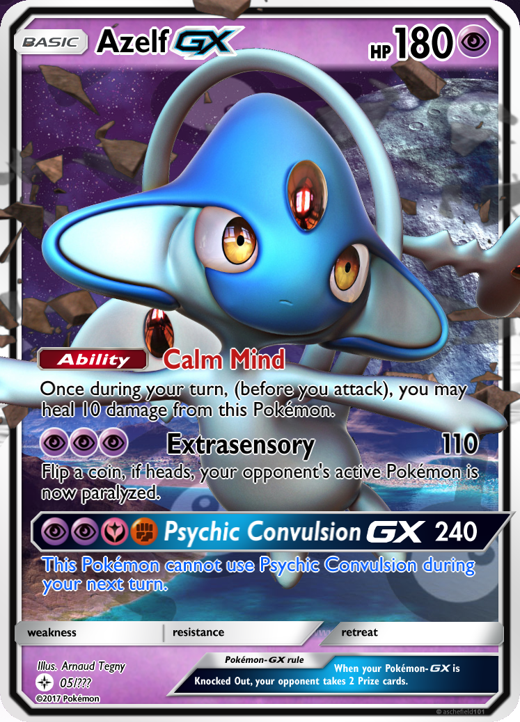 Azelf GX Custom Pokemon Card by KryptixDesigns on DeviantArt