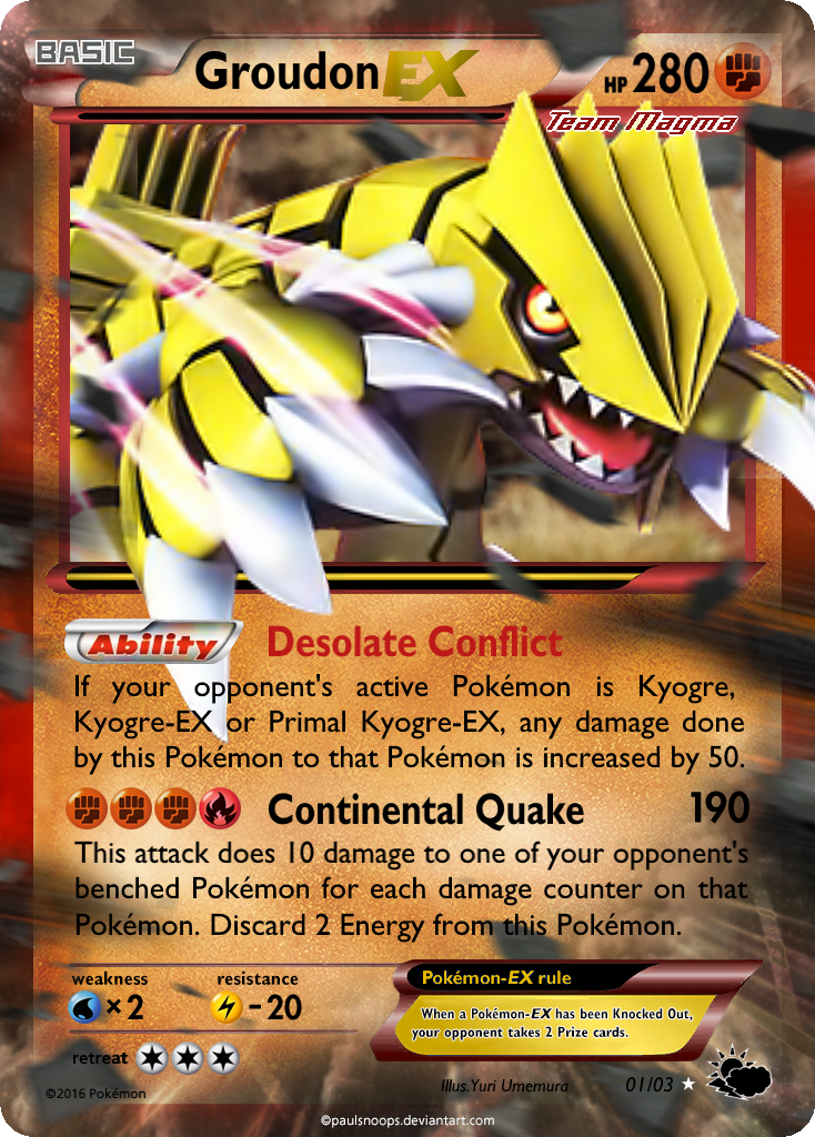Team Magma's Groudon EX Custom Pokemon Card by KryptixDesigns on DeviantArt Team Magma's Groudon EX Custom Pokemon Card by KryptixDesigns on DeviantArt