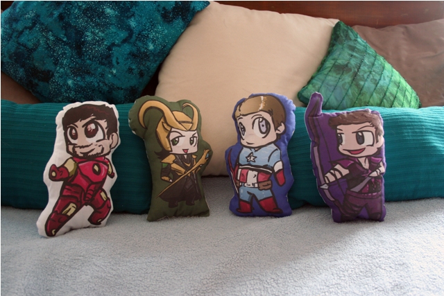 Avengers and Loki Chibi Plushie Pillows