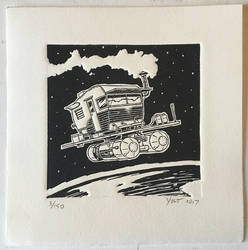 Space Camper Relief Print