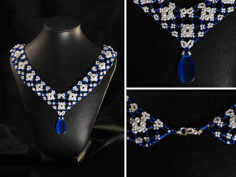 Elegant Blue Lace Necklace