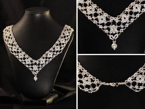 White Lace Wedding Necklace