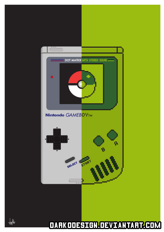 Retro Gameboy and Pokemon inspired Split Poster