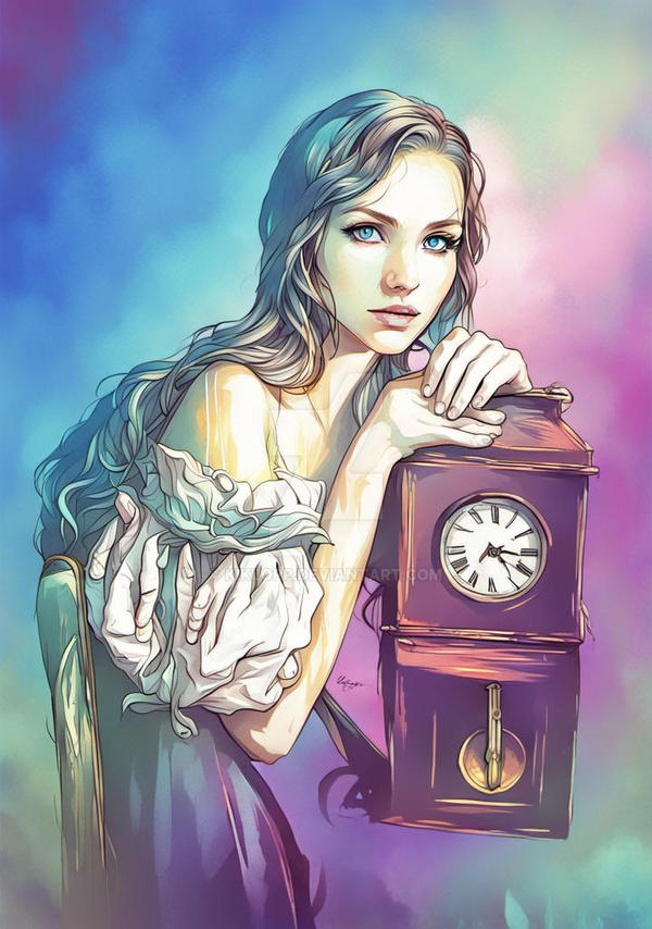 Girl With Clock by kiklopp on DeviantArt