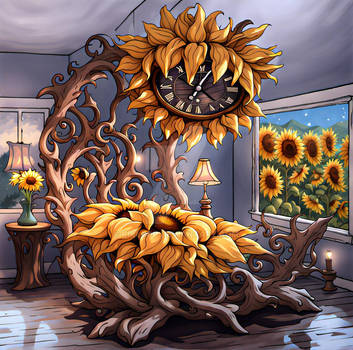 Sunflower Clock In Bedroom 