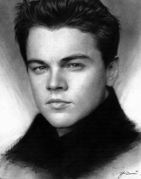Charcoal drawing of Leonardo DiCaprio