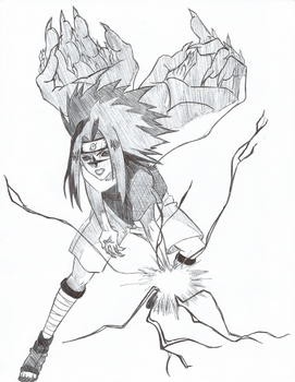 Sasuke Curse Mark Level 2 Chidori