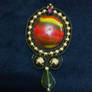 Pendant, Glass with soutache embroidery