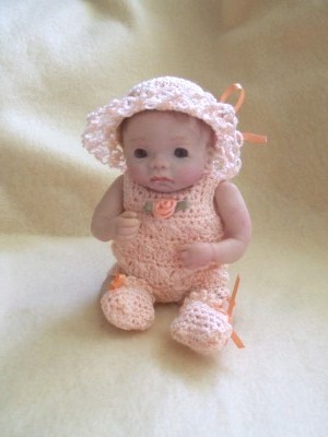 Peach Romper Crochet Outfit