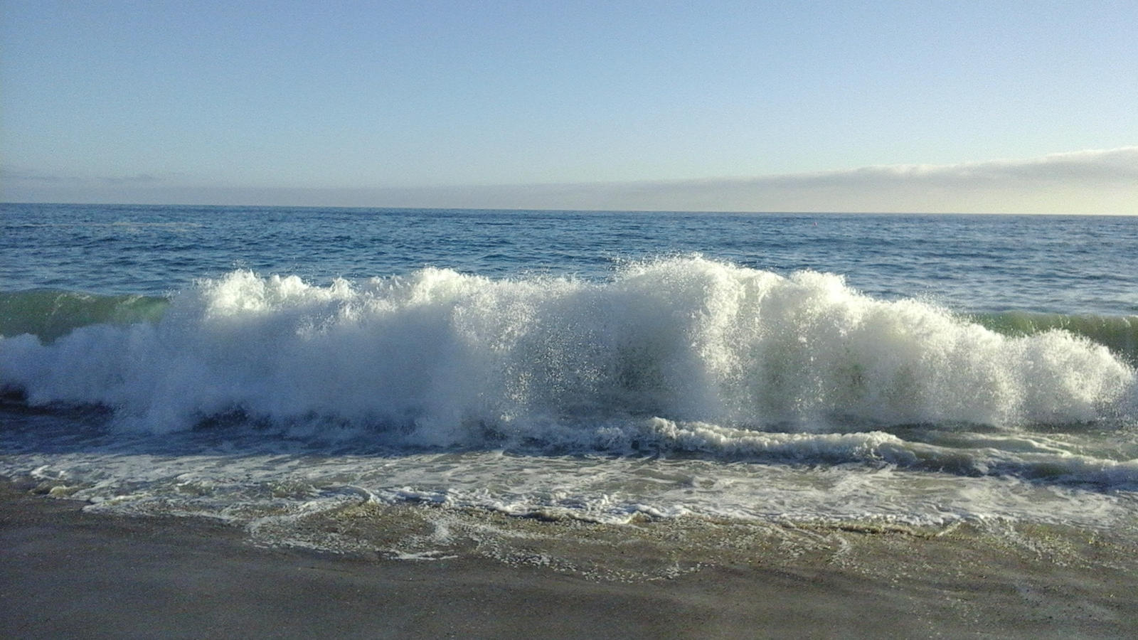 Crashing waves.
