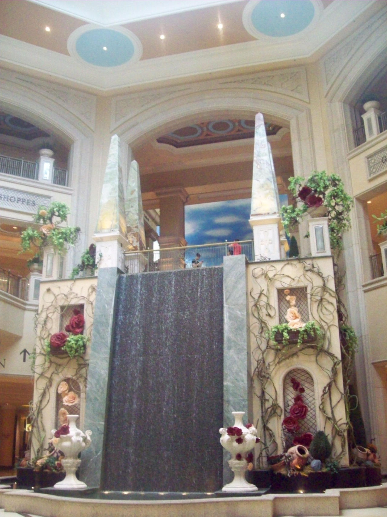 Artificial waterfall.
