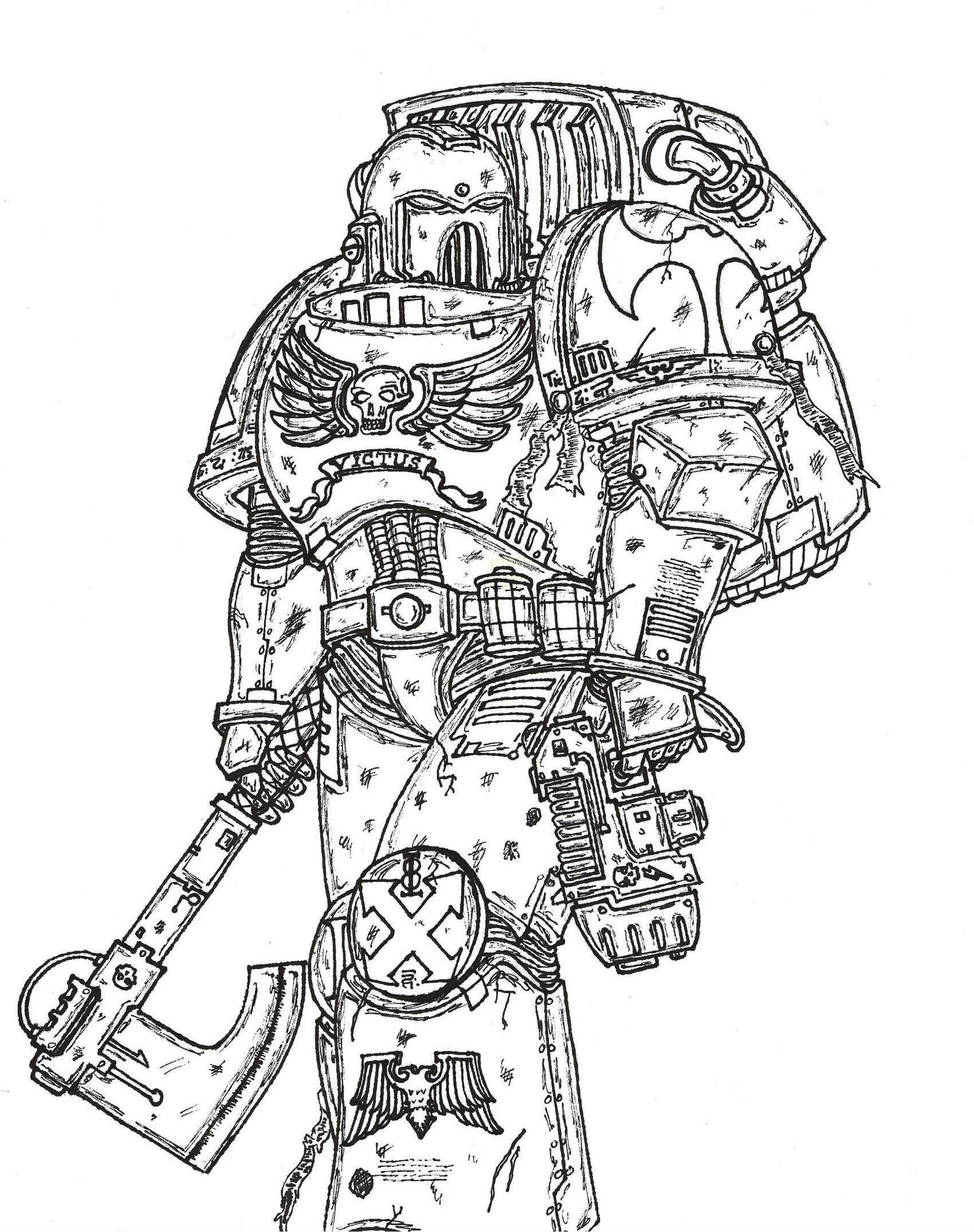 Assault Marine- Lineart.
