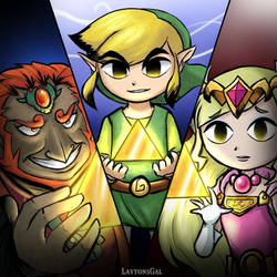 Holders of the Triforce - Wind Waker art