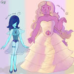 Dark Blue Pearl and Rose Quartz by step-2-mii