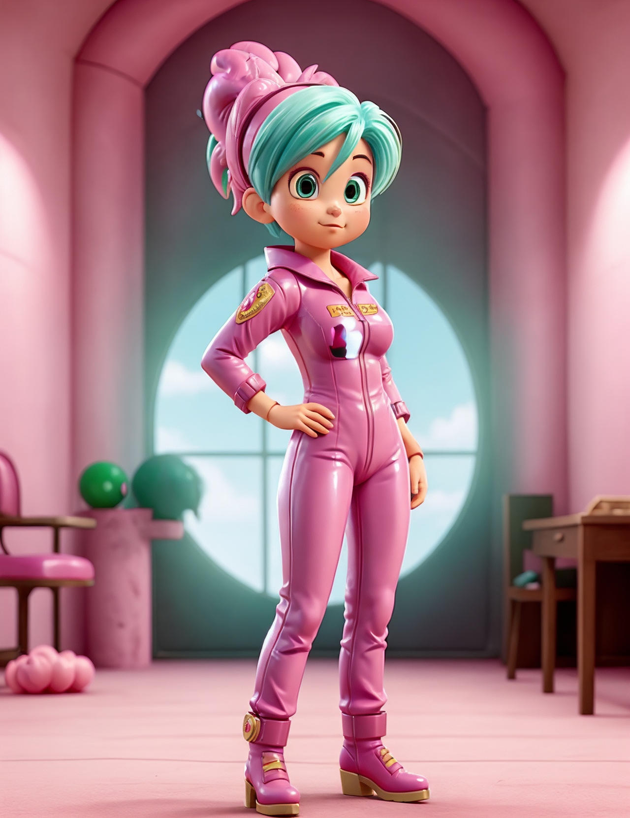 Dragonball Bulma in Pink Suit by AIVoodoo on DeviantArt