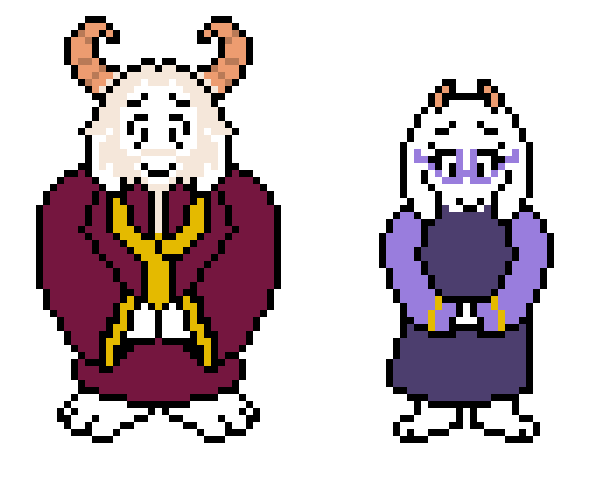 Toriel, flowey, Undertale, sprite, pixel Art, Monster, cute