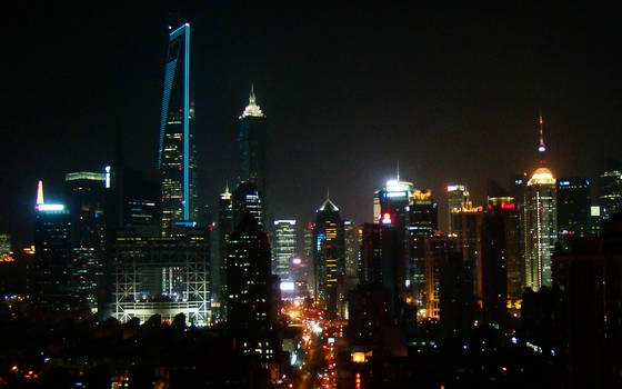 shanghai at night - wallpaper