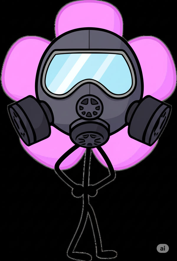 BFDI Flower wearing a Gas Mask by TheLegendaryGuy on DeviantArt