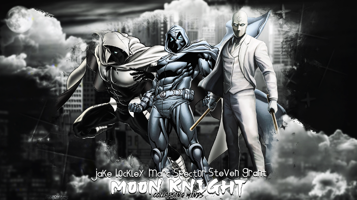 Moon Knight Wallpaper 4K, Monochrome, Marvel Comics