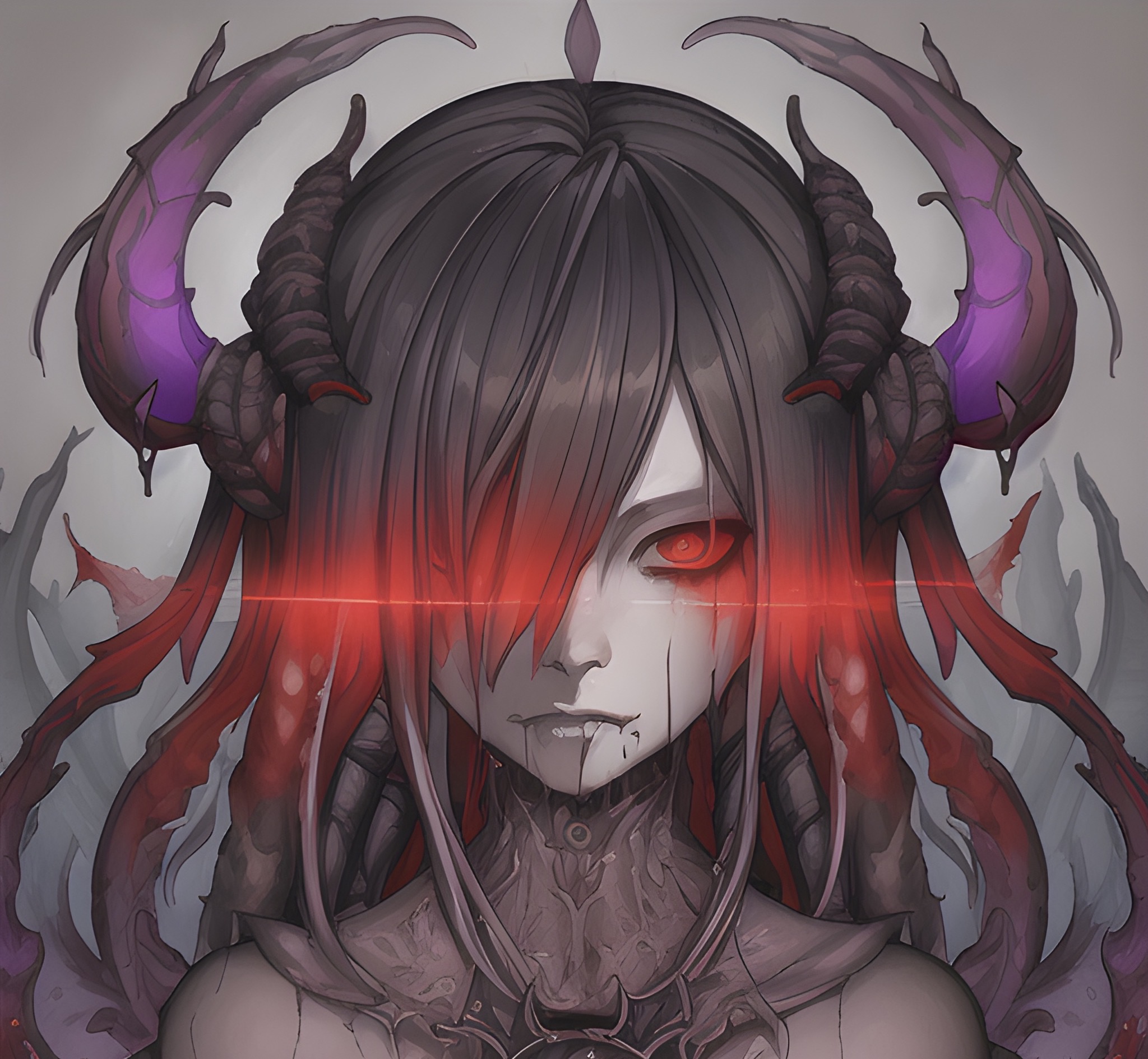 anime girl with horns