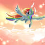Above the clouds rainbow dash