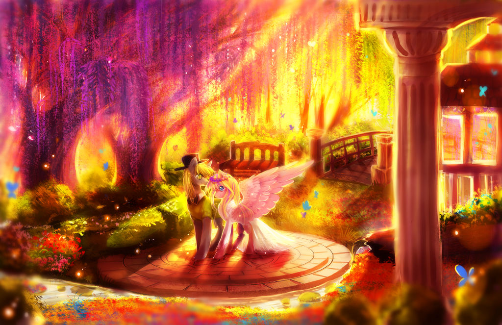 MLP C: Glowing garden by AquaGalaxy