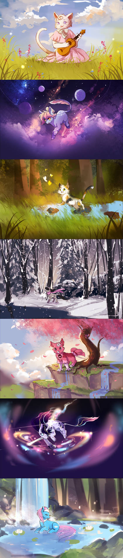 Holiday sketches by AquaGalaxy