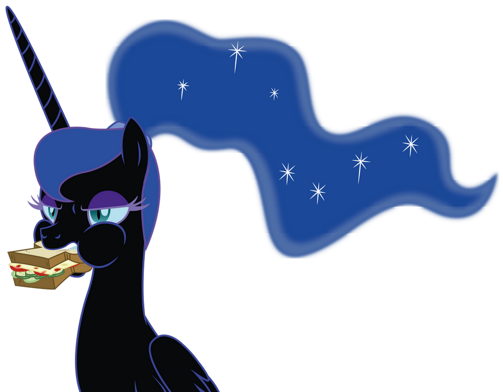 Nightmare Moon Grumpy Eating by DragonChaser123 on DeviantArt