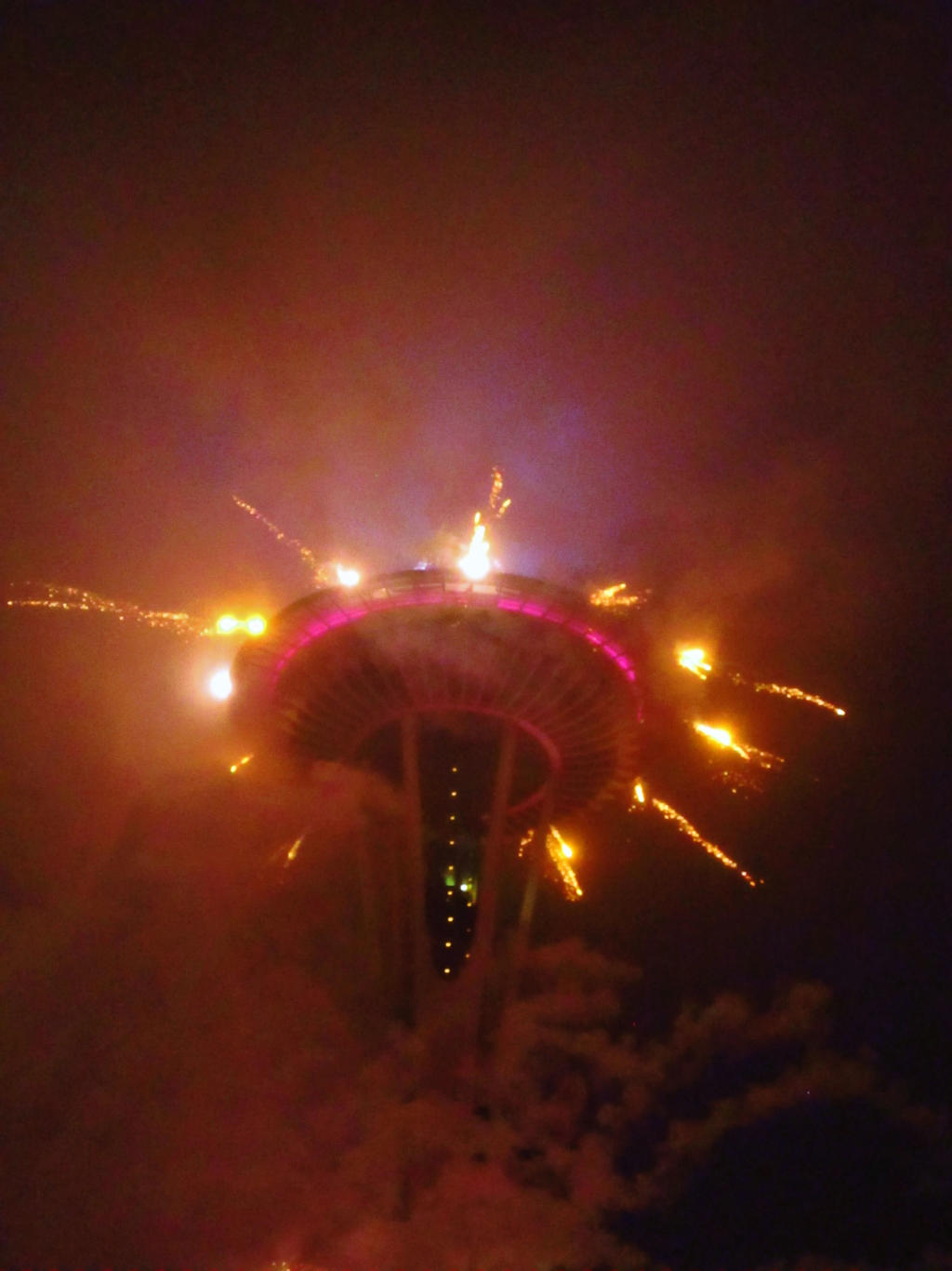 fireworks at the space needle